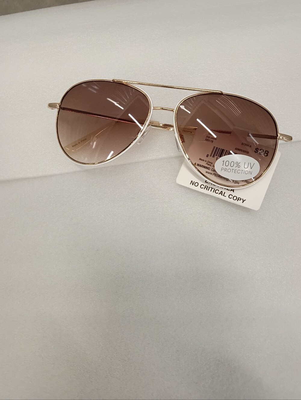 Gold Frame Aviator Sunglasses with Brown Gradient Lenses - Women Liz Claiborne